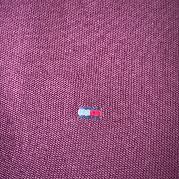 Tommy Hilfiger Men's Polo Shirt XL Burgundy Cotton Regular Fit - Picture 3 of 9
